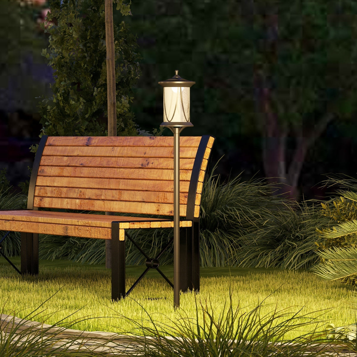 Solar Post Light Cool White LED Outdoor 50 in