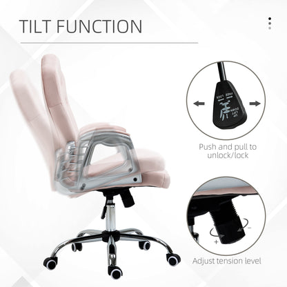 Office chair velvet French style crystal buttons