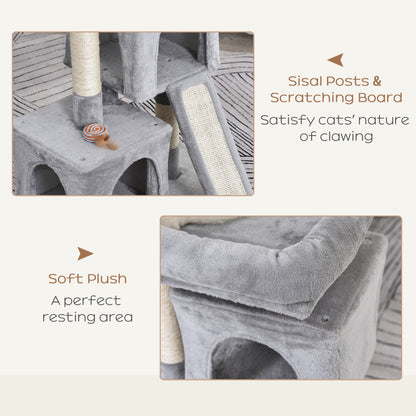 Multi-activity Cat Tower with Sisal Scratching Post — light