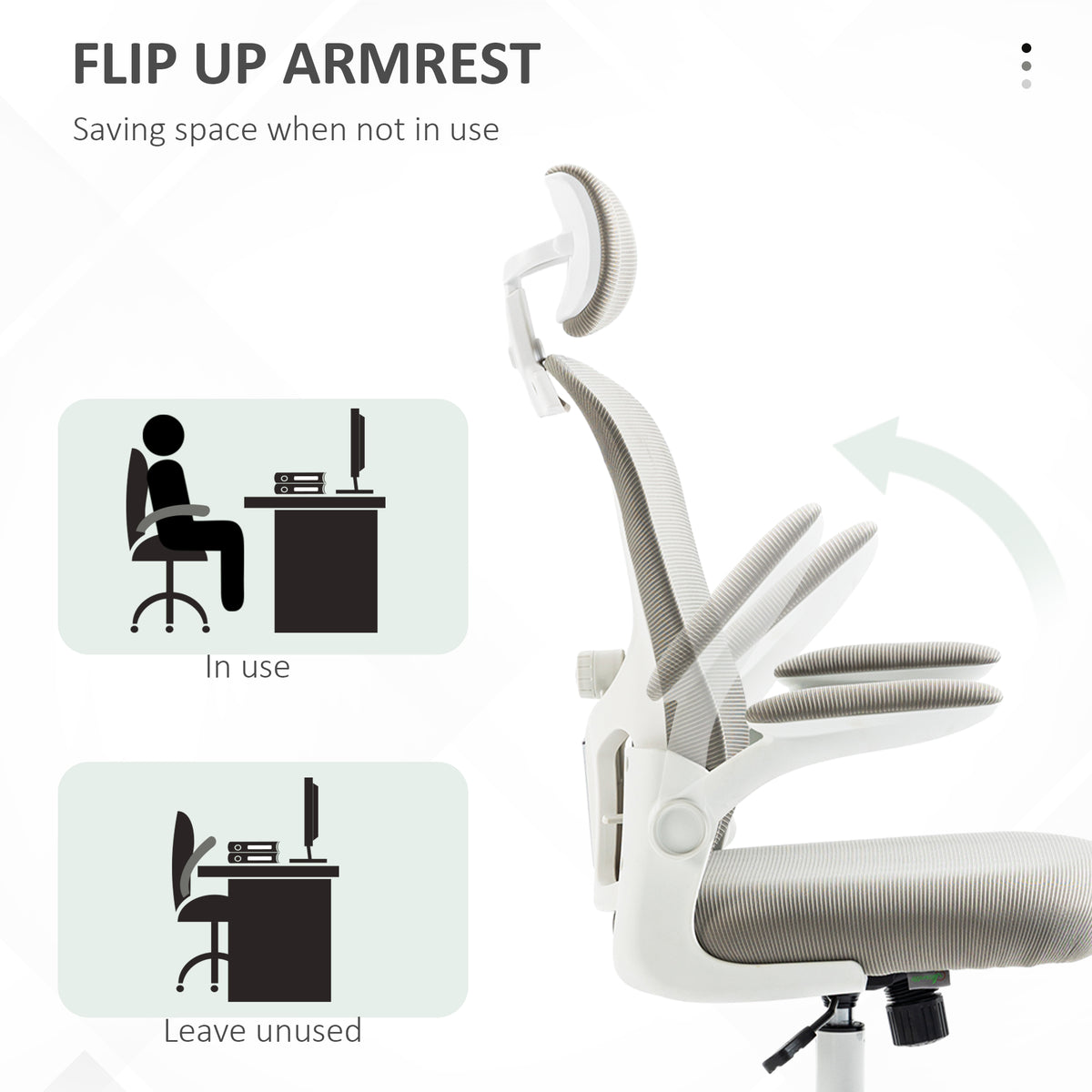 Silla de oficina ergonómica con soporte lumbar 4D