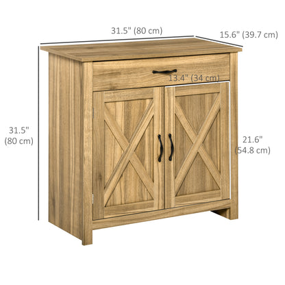 Farmhouse Sideboard with Barn Doors and Drawer