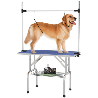 Adjustable Dog Grooming Table with Safety Slings