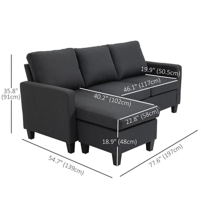 Modern L-Shape Sectional Sofa with Ottoman