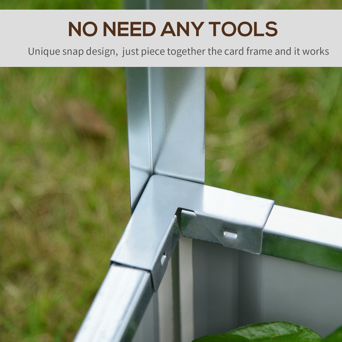 174x90x70cm Steel Raised Garden Bed with Cover Grey