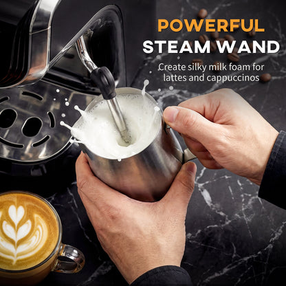 15 Bar Espresso Machine with Grinder and Milk Frother