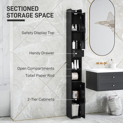 Narrow bathroom storage cabinet farmhouse style
