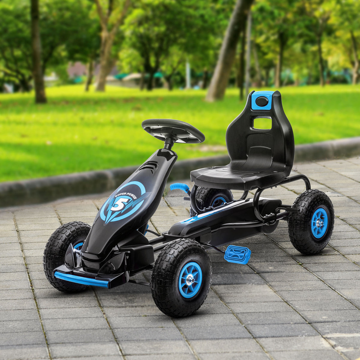 Kids Pedal Go Kart - Steel Frame with Hand Brake System