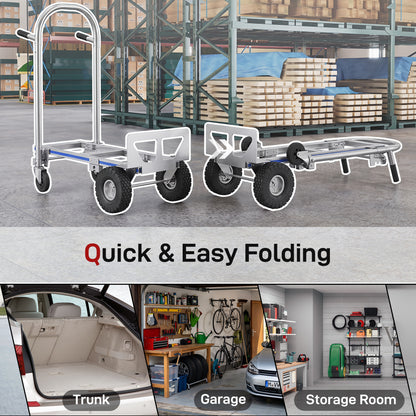 Carro de transporte plegable 2 en 1 de aluminio