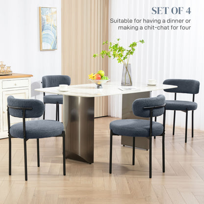 Juego de 4 sillas de comedor modernas acolchadas