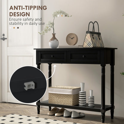 Entryway Console Table with 2 Drawers and Shelf