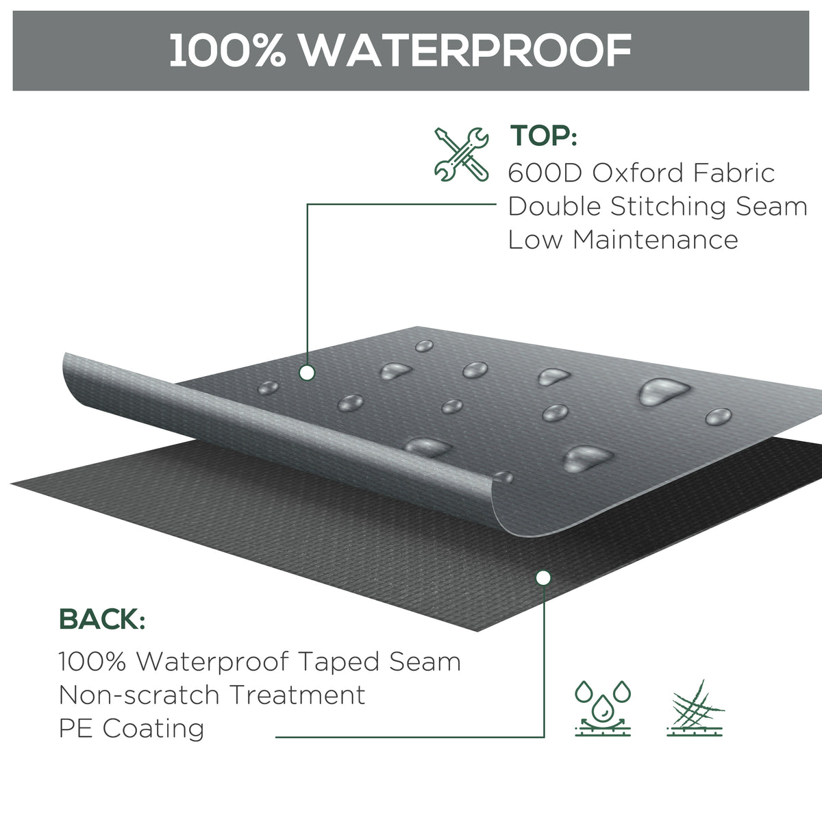 Funda impermeable para muebles de patio 207 cm