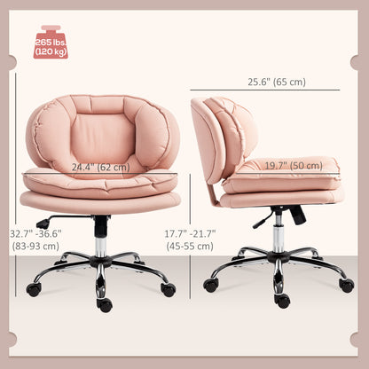 Swivel wide office chair without arms leathaire
