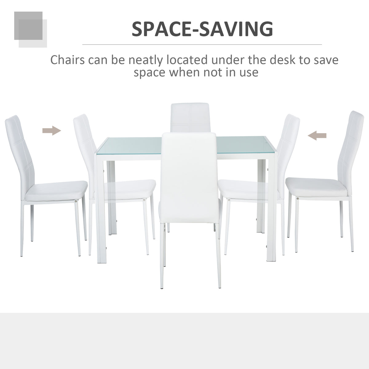 5-Piece Dining Set Tempered Glass Top Metal Frame