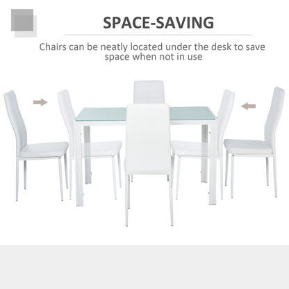 5-Piece Dining Set Tempered Glass Top Metal Frame