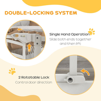 Pet Gate with Cat Door and Double Locking System