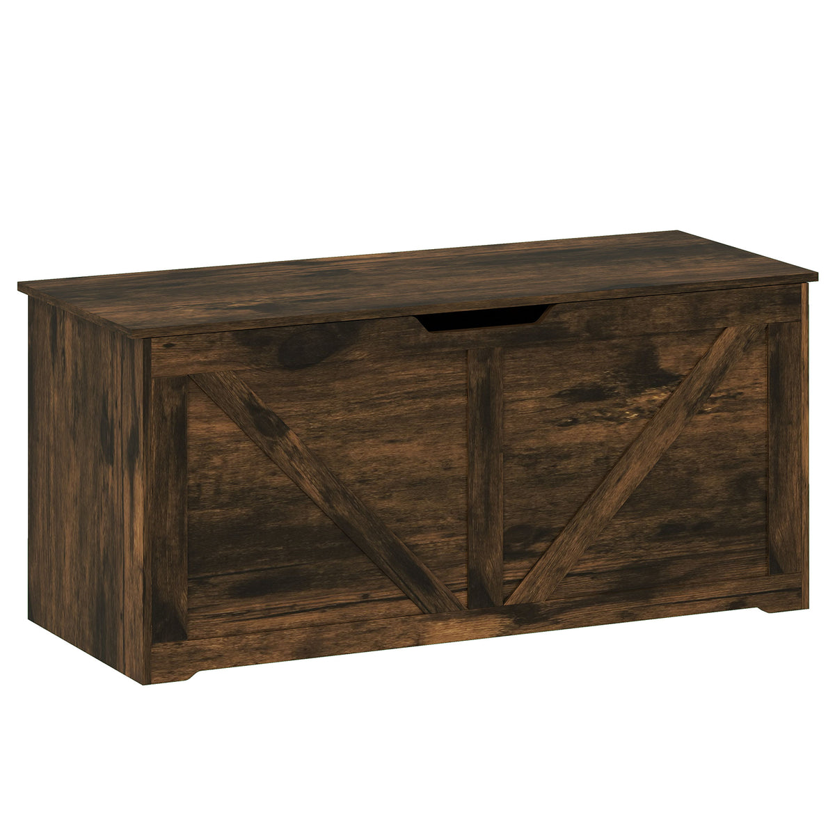 Rustic storage chest with safety hinges 100 cm