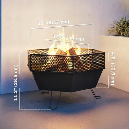 Foldable Fire Pit 20" with Lid