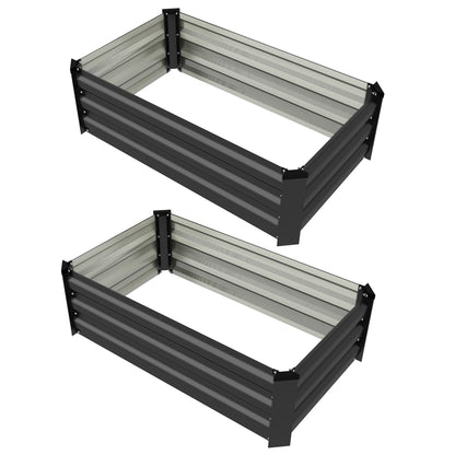 Galvanized Raised Garden Beds Set of 2 Outdoor