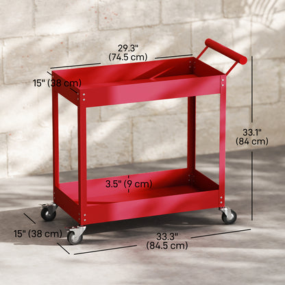 Rolling Tool Cart 2-Tier Service Utility Cart