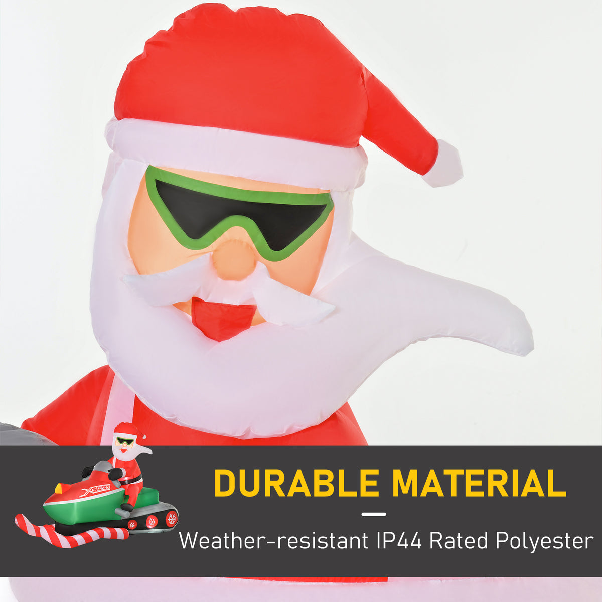 Decoración inflable navideña de Papá Noel en moto de 5,5 pies