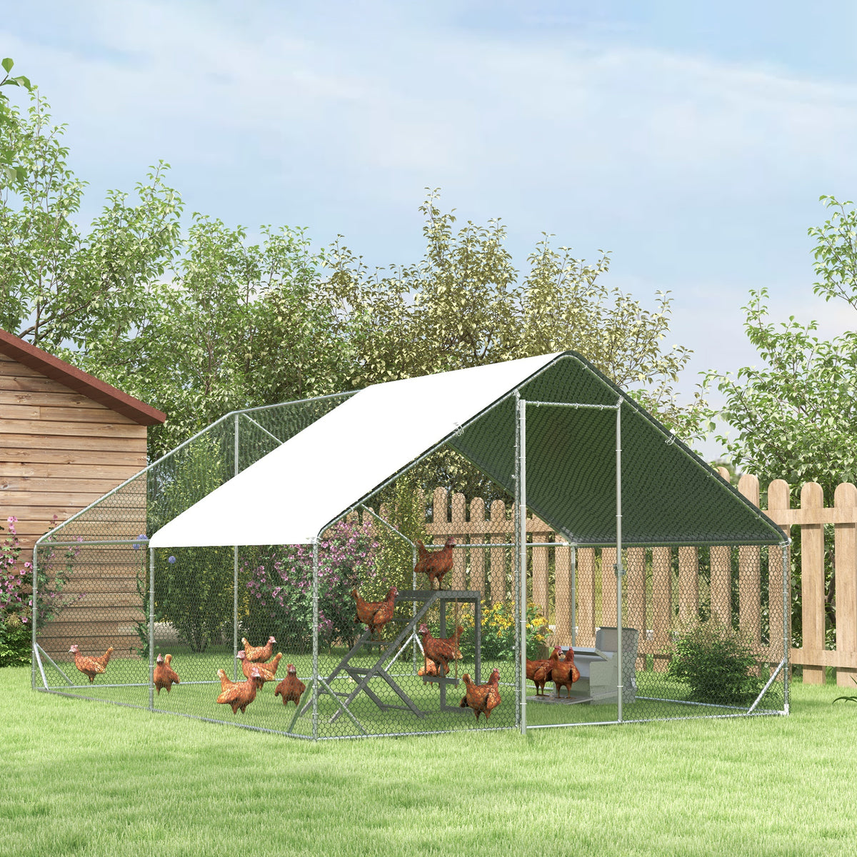 Chicken Coop Run Outdoor with Cover 3.0 x 4.0 x 2.0 m