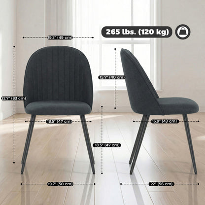 Set of 4 Modern Velvet Dining Chairs