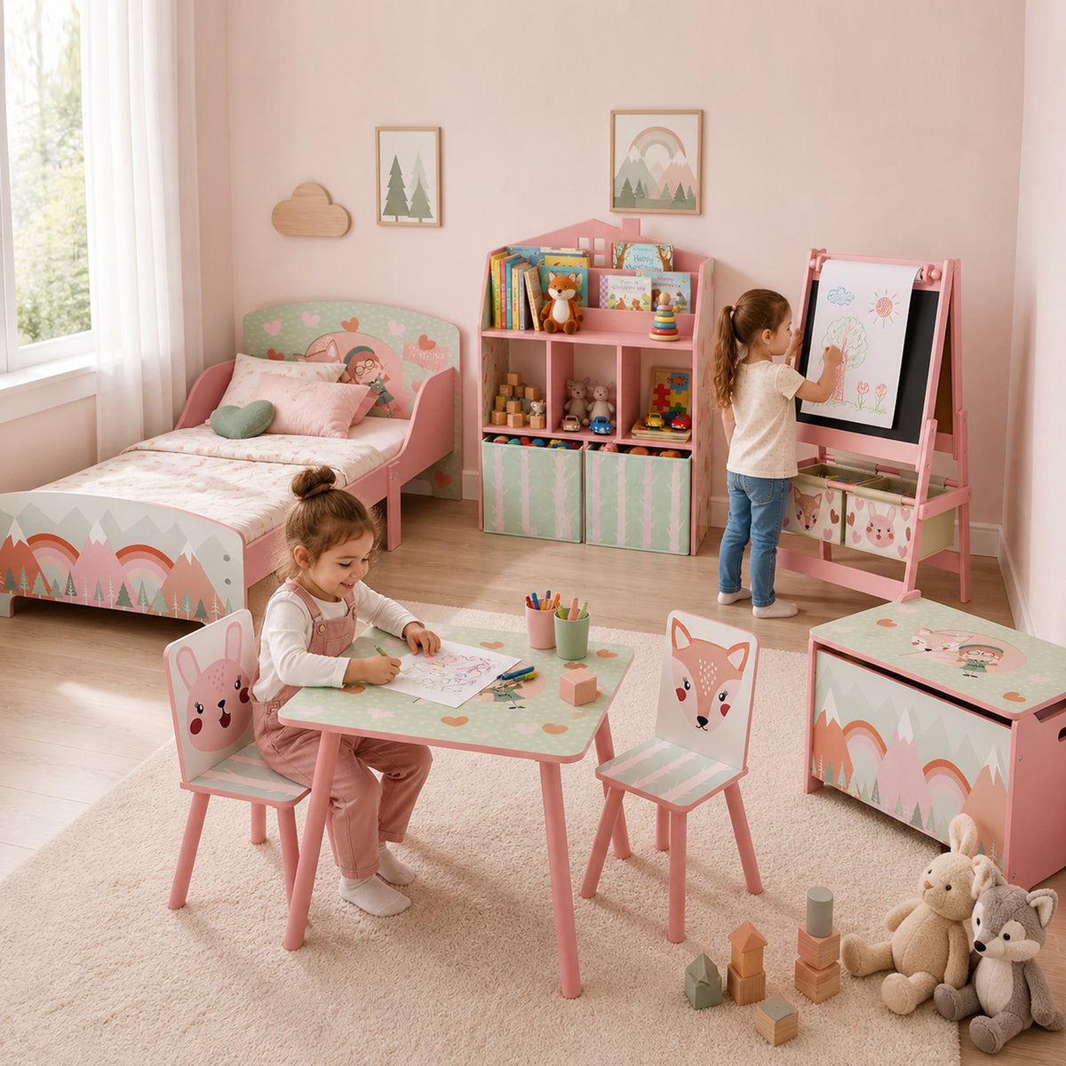 Kids Toy Box with Lid and Safety Hinges