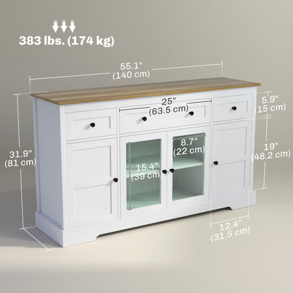 Sideboard buffet cabinet with glass doors