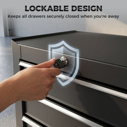 Rolling Tool Chest 5 Lockable Drawers