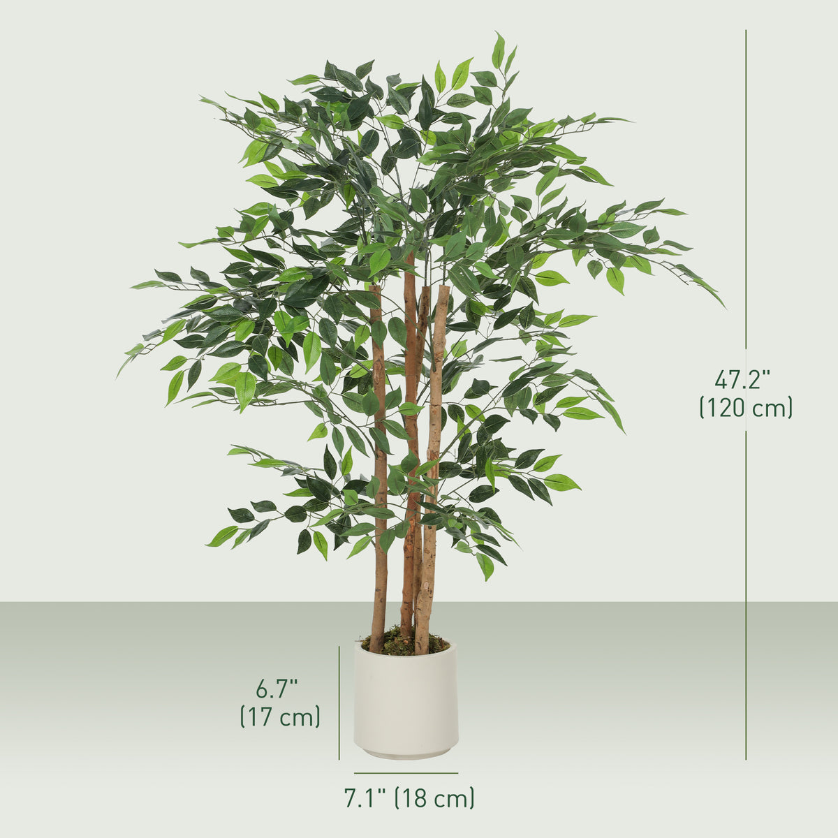 Artificial banyan tree realistic foliage — Set of 2