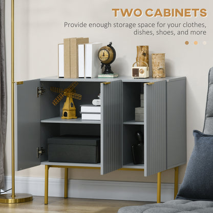 Modern storage cabinet with fluted doors