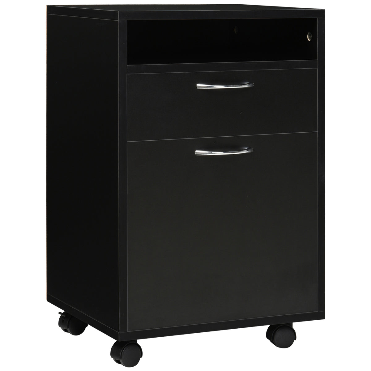 Compact Mobile File Cabinet with Shelf and Drawer