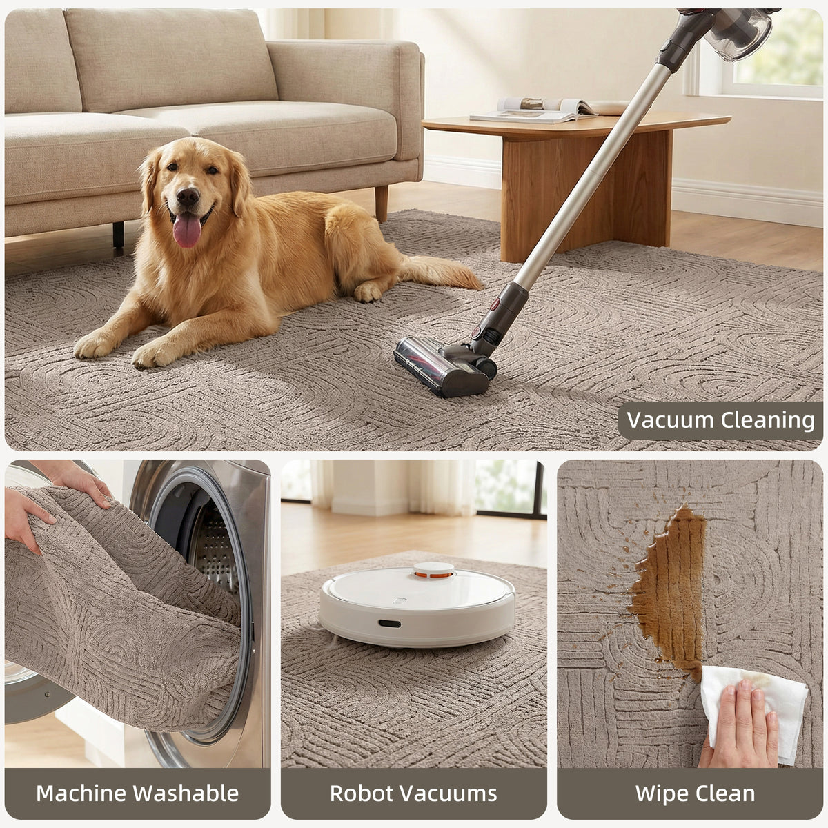 Faux fur area rug