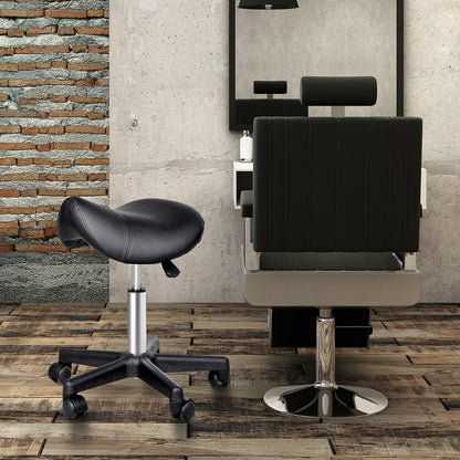 Ergonomic Saddle Stool Rolling Swivel with Wheels