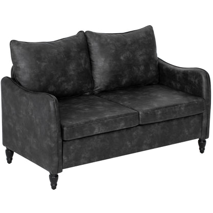 Loveseat Sofa PU Leather with Wood Legs