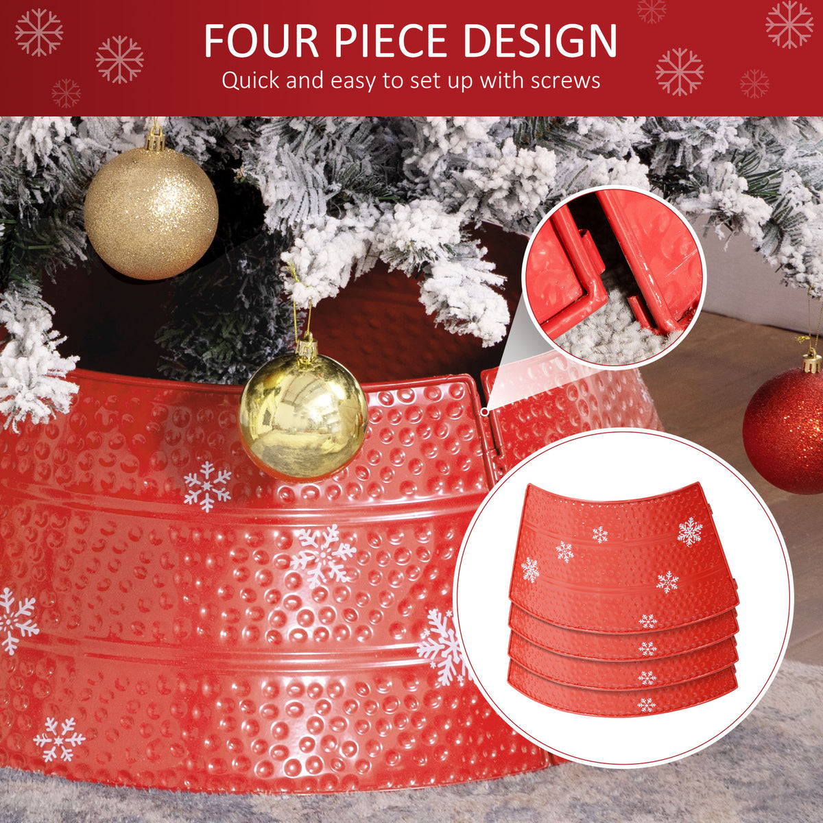 Metal round Christmas tree collar