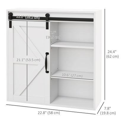 Wall Medicine Cabinet with Sliding Door and Adjustable Shelf