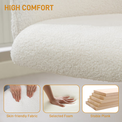 Silla de oficina giratoria y ajustable de felpa teddy