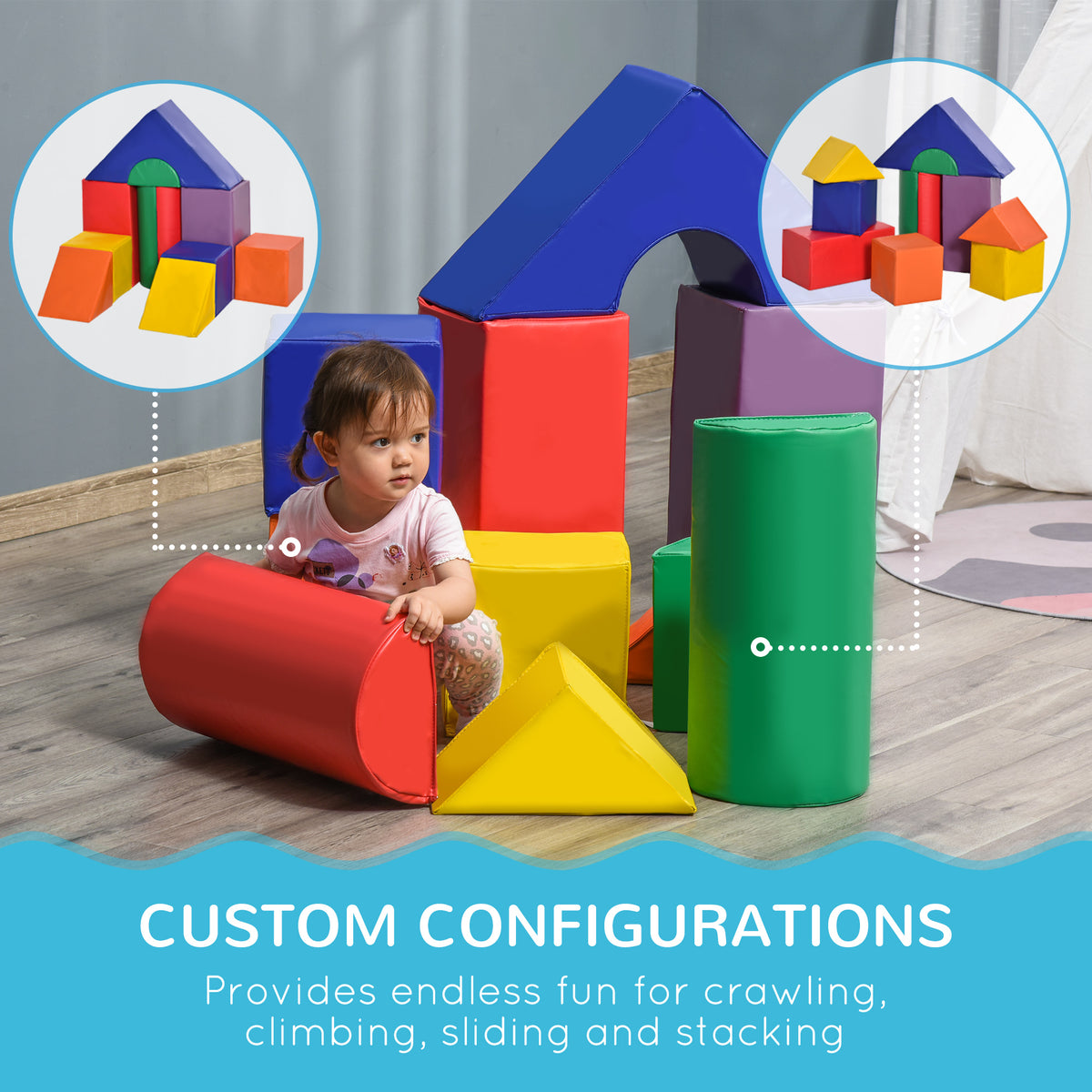 Soft Foam Play Blocks Set 11-Piece for Toddlers