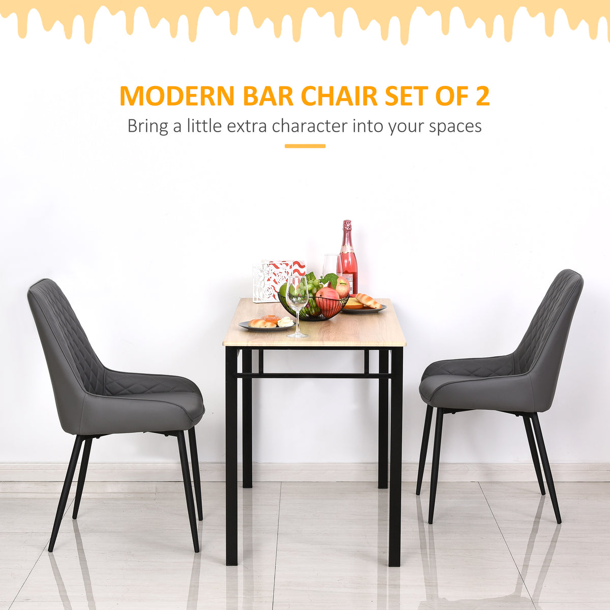 Upholstered dining chairs set of 2