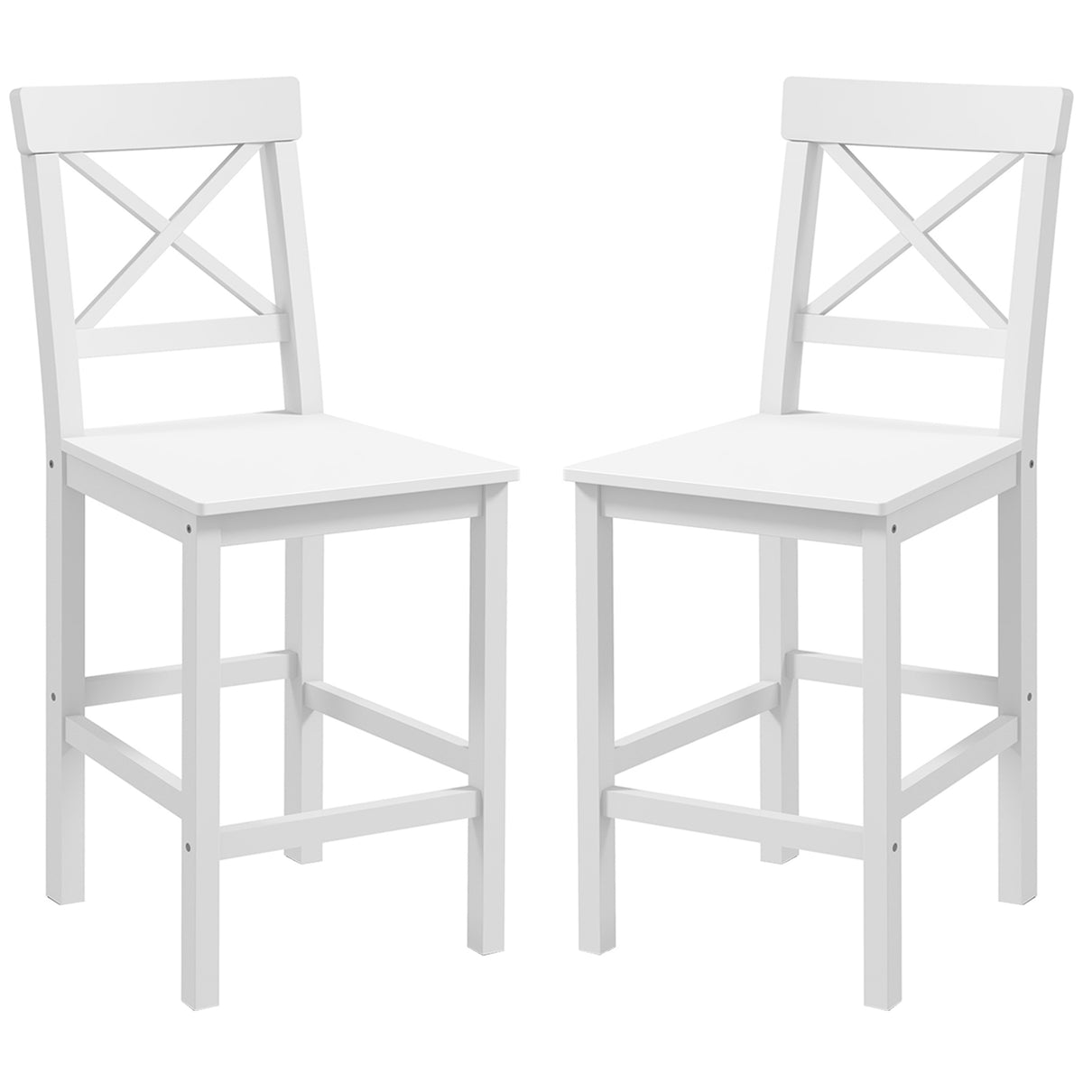 Juego de 2 taburetes de mostrador estilo rústico — Madera