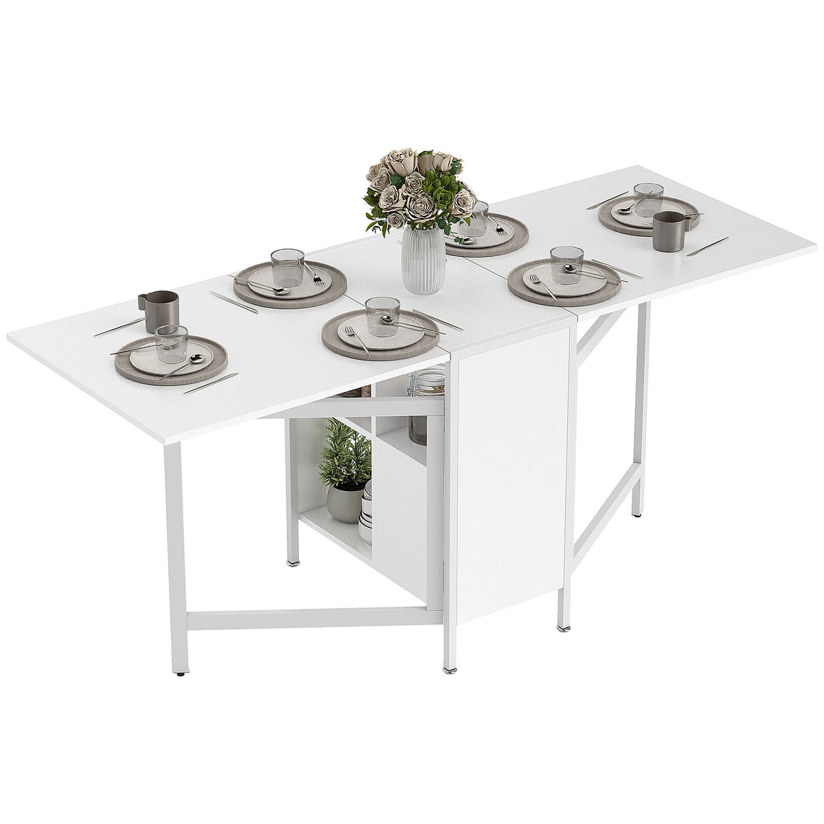Folding drop leaf dining table