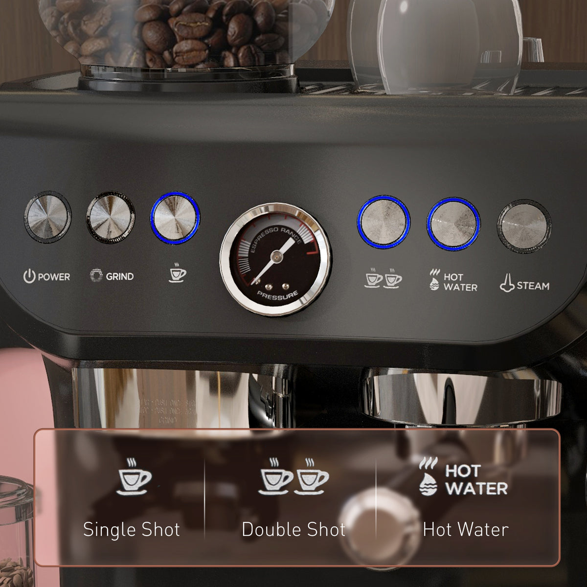 15 Bar Espresso Machine with Milk Frother