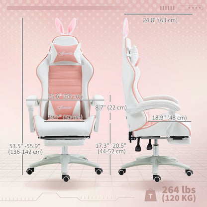 Ergonomic gaming chair with footrest