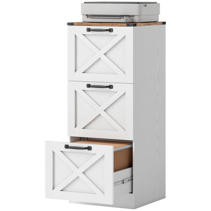3 Drawer Farmhouse Vertical Filing Cabinet