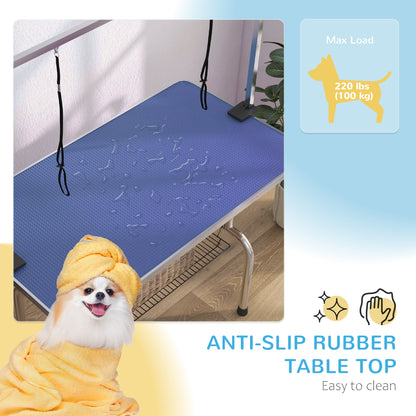Adjustable Dog Grooming Table with Safety Slings