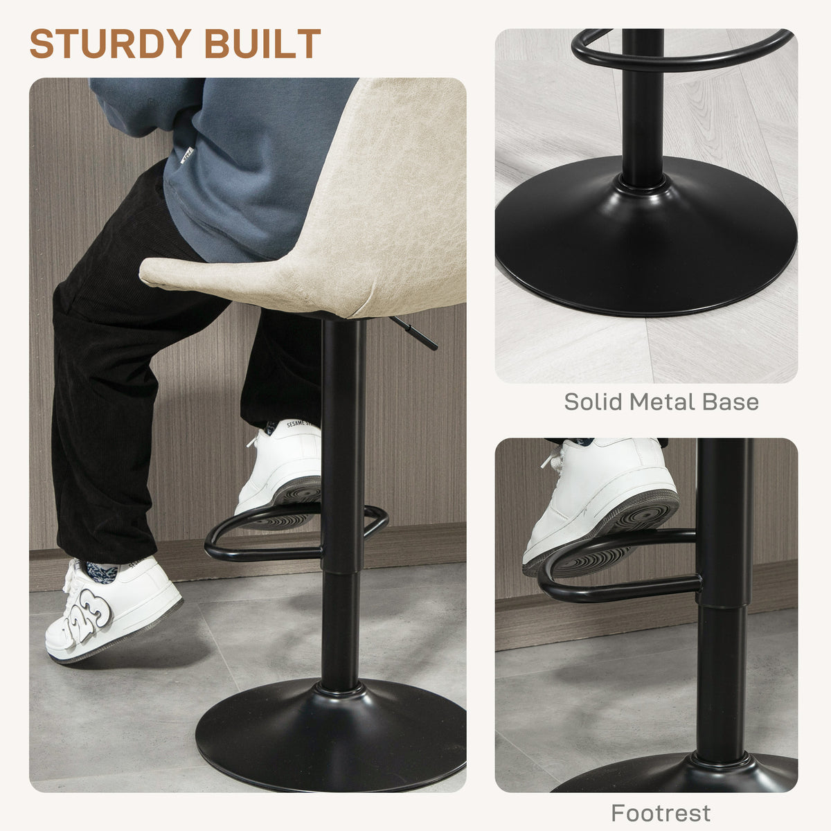 Counter Height Bar Stools Adjustable Swivel Set of 2