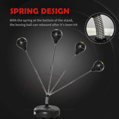 Freestanding reflex punching bag with stand