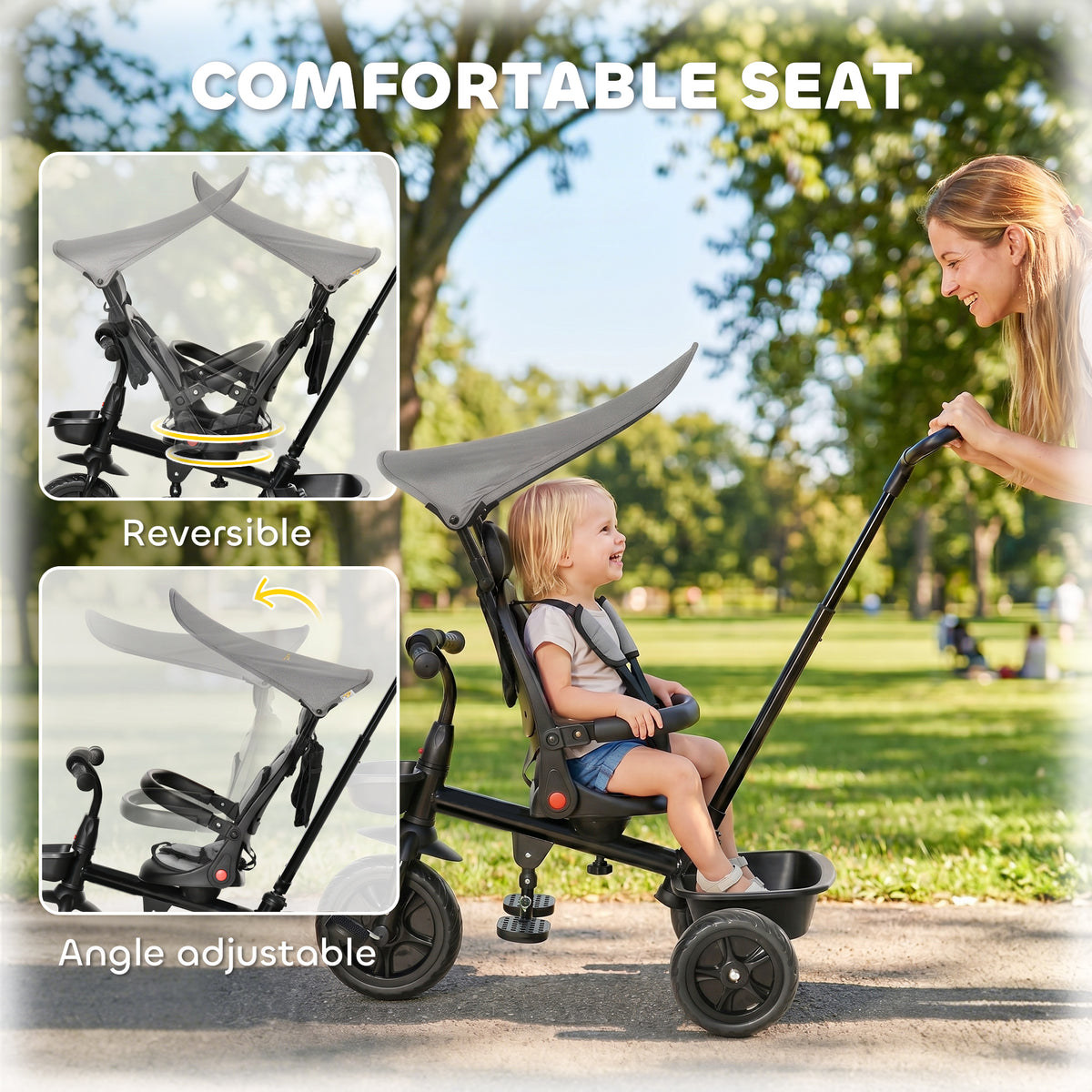 5-in-1 Growing Tricycle with Parent Handle