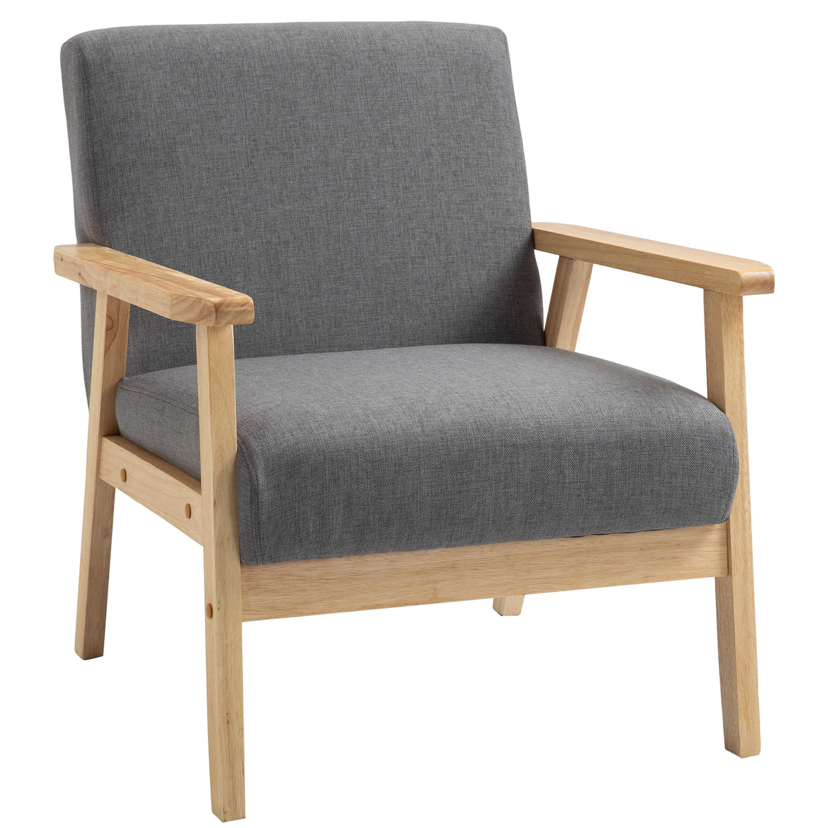 Minimalist accent armchair in pine